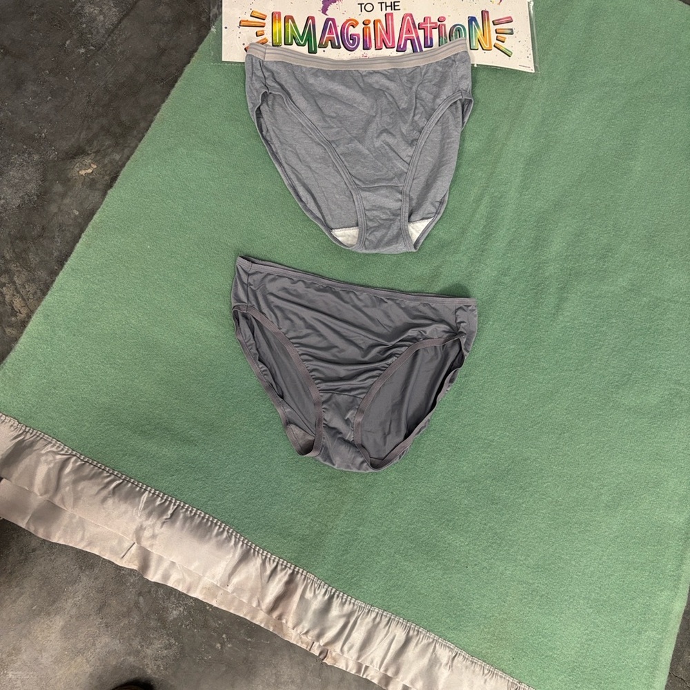 NWOT Fruit of the Loom 2 Women's Gray Underwear Panties 1 Bikini 1 Briefs Size 7